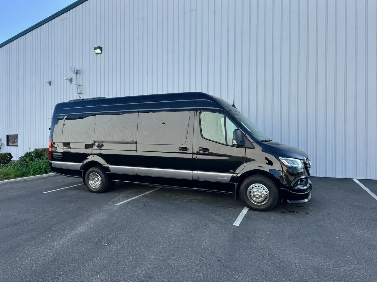 The 14 Passenger Mercedes-Benz Sprinter Limousine Bus, ready to rent