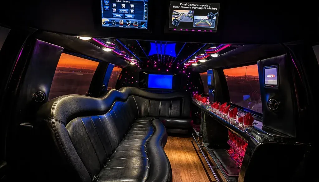 Black 14 Passenger Navigator Limousine, photo 2 for party bus rental in Keyes, CA
