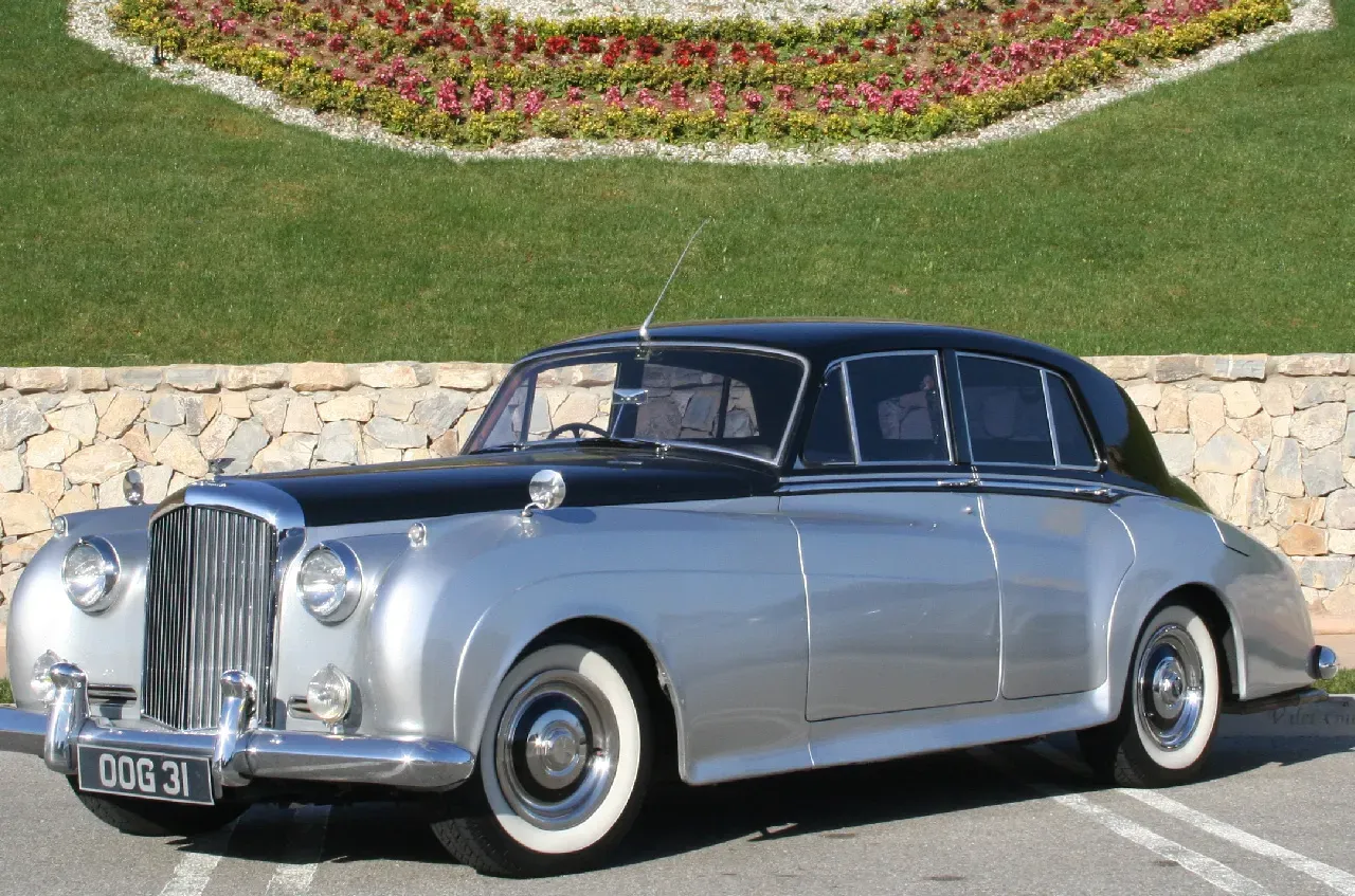 Silver 1957 Bentley SI for wedding car rental in Brea, CA