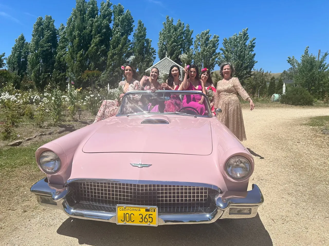 Red 1957 Ford T-Bird, photo 2 for wedding car rental in Keyes, CA