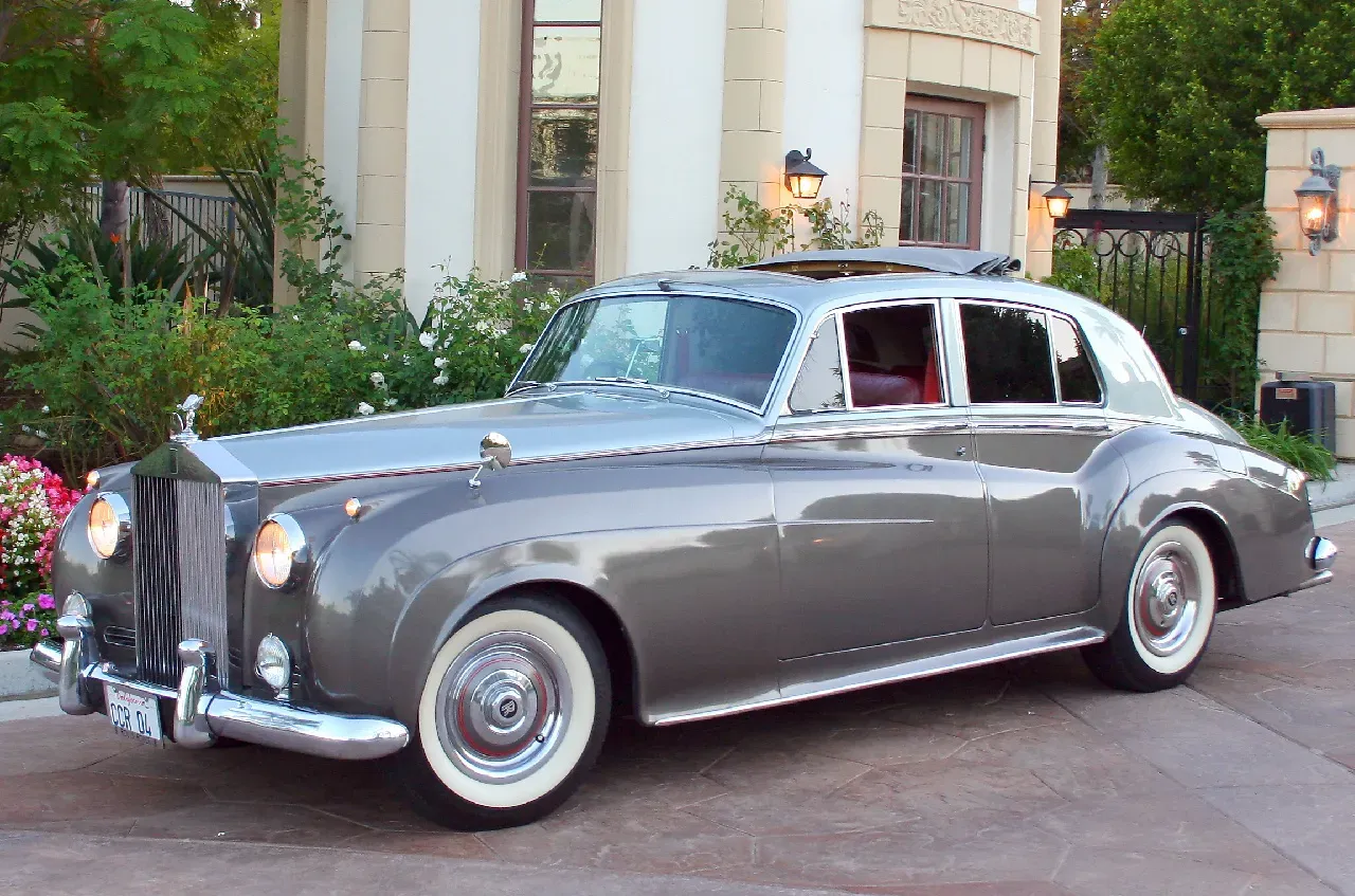 1958 Silver Rolls-Royce Silver Cloud I for wedding car rental in Tarzana, CA