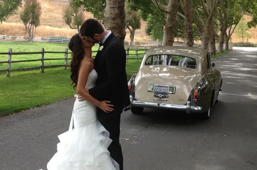 Gray 1963 Rolls-Royce Silver Cloud III exterior, photo 3 for wedding car rental in Tarzana, CA