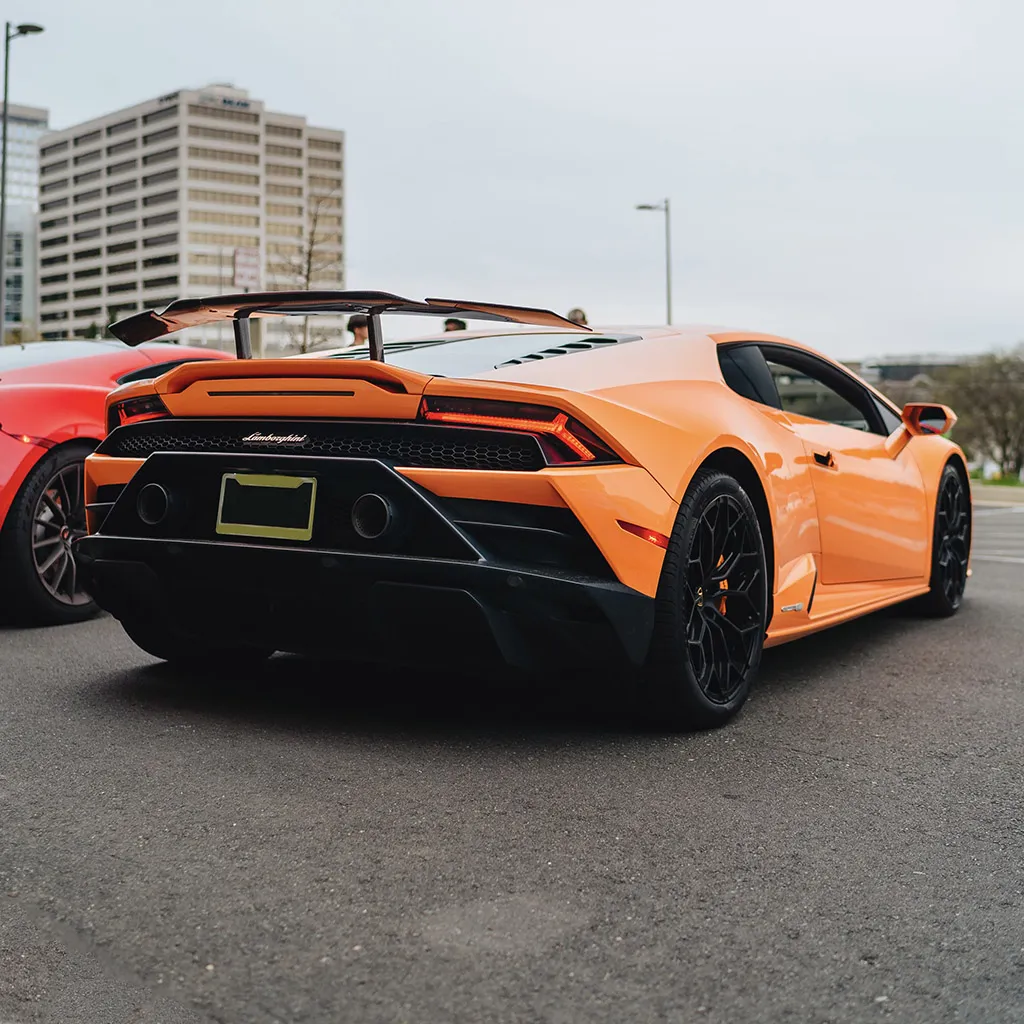 Orange 2022 Lamborghini Huracan EVO Arancia Atlas, photo 7 for sports car rental