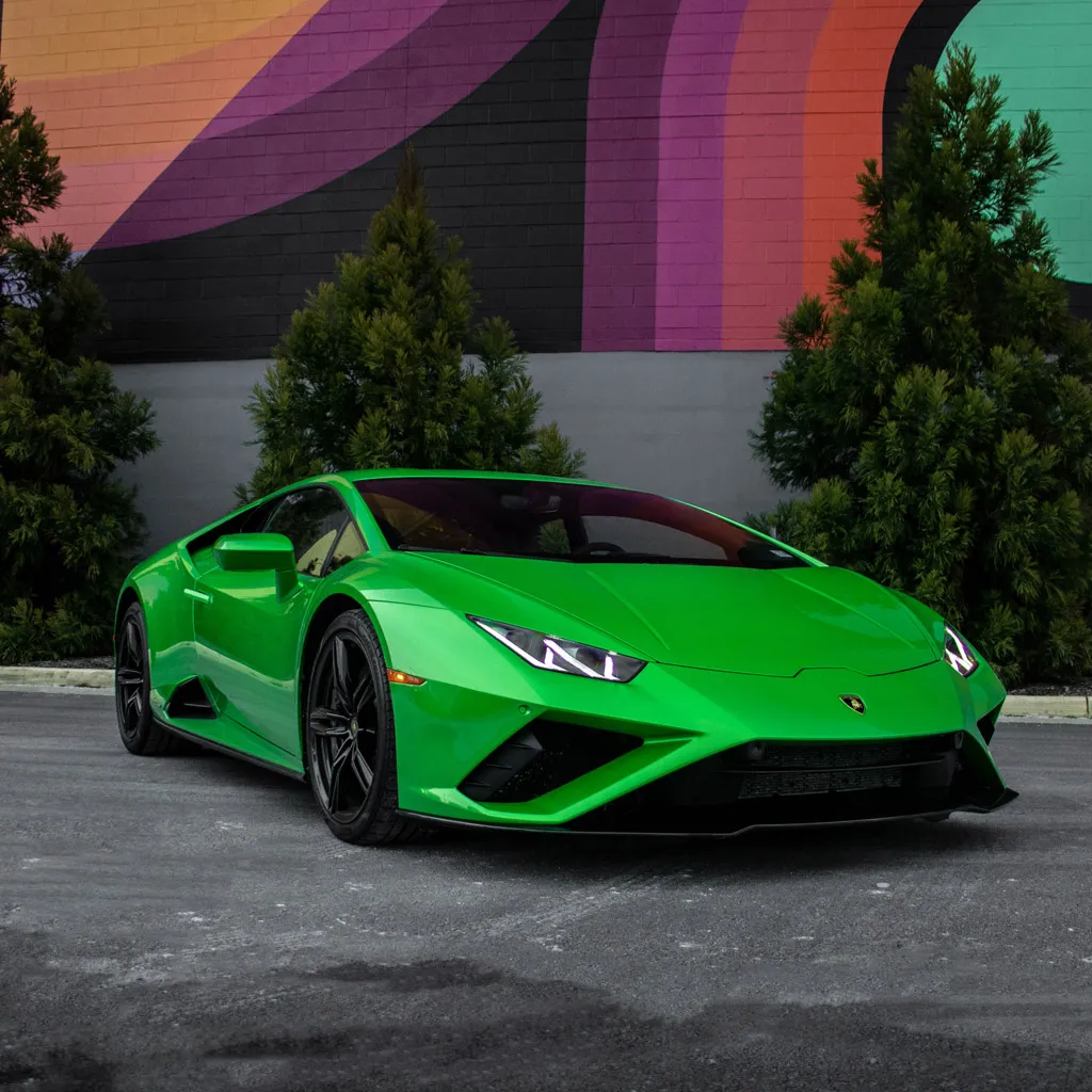 Green 2022 Lamborghini Huracan EVO Verde Mantis, photo 9 for sports car rental
