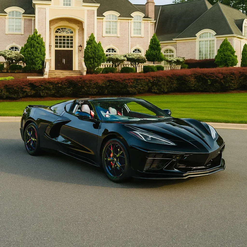 Black 2023 Corvette C8 2LT Convertible for sports car rental