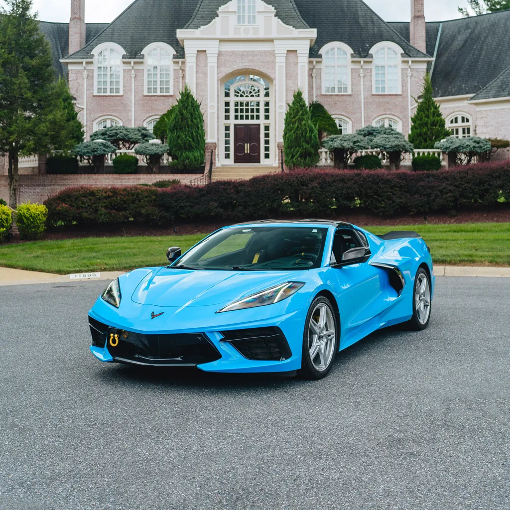 Blue 2023 Corvette C8 3LT Convertible, photo 5 for sports car rental