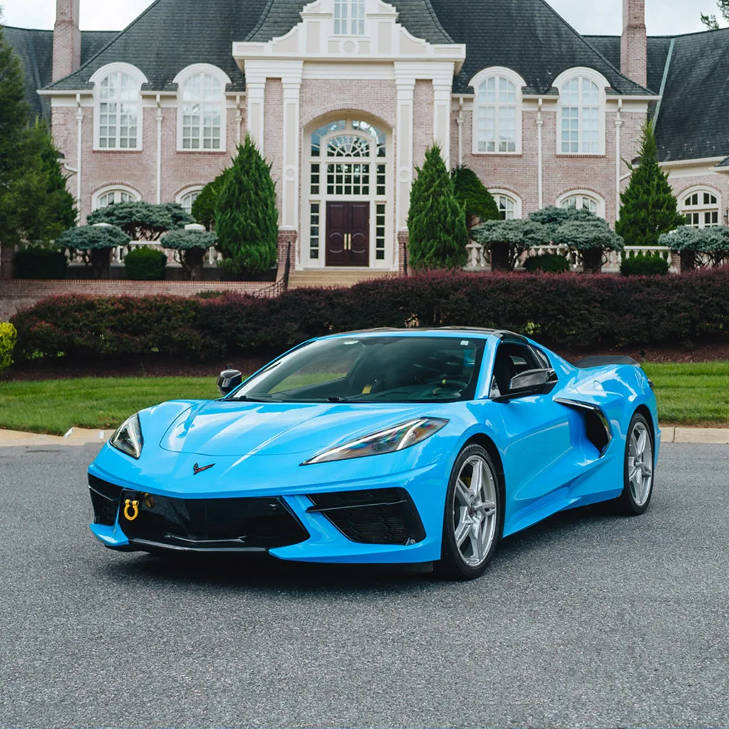 Blue 2023 Corvette C8 3LT Convertible, photo 7 for sports car rental