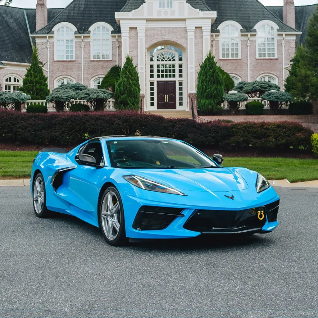 Blue 2023 Corvette C8 3LT Convertible for sports car rental