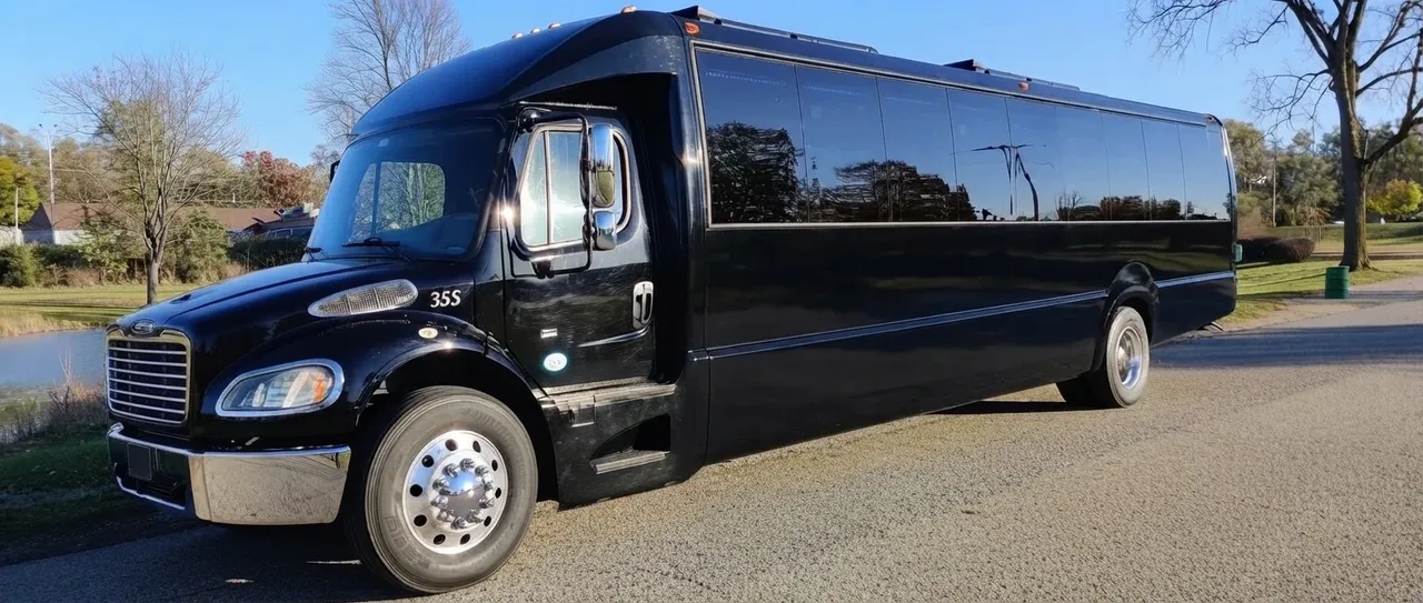 Black 25 Passenger Party Bus The black 25 Passenger Party Bus, ready to rent