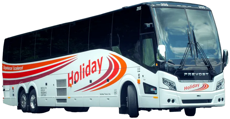 50-56 Passenger Deluxe Prevost Motorcoach for charter bus rental