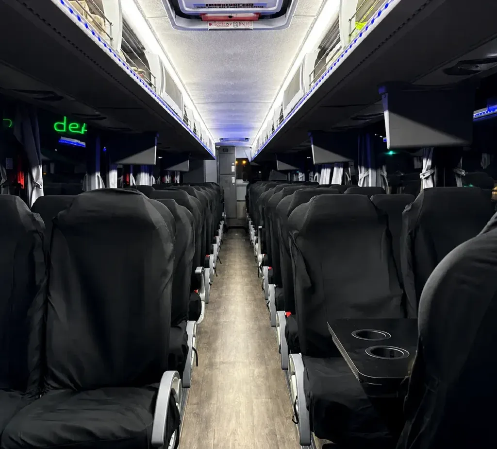 White 50 Passenger Motor Coach for charter bus rental