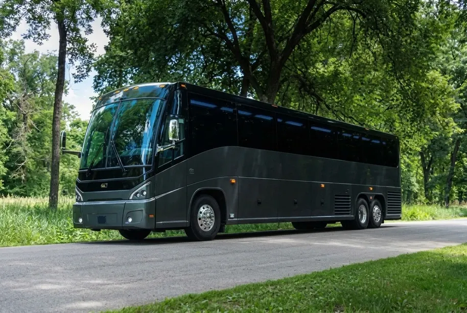 Gray 55 Passenger Motorcoach The gray 55 Passenger Motorcoach, ready to rent