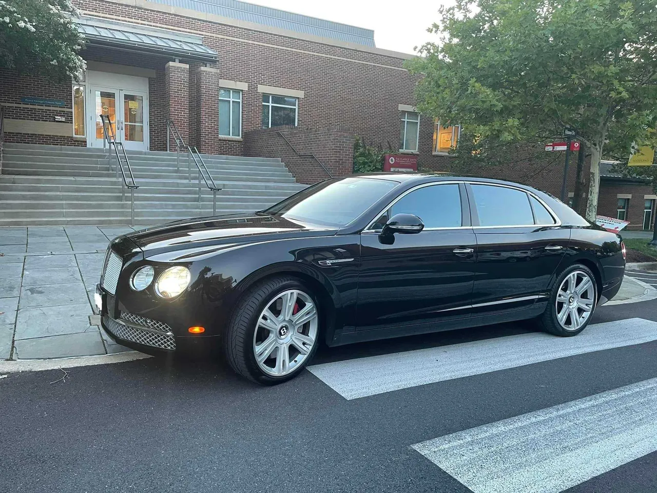 Black Bentley Flying Spur exterior for wedding car rental