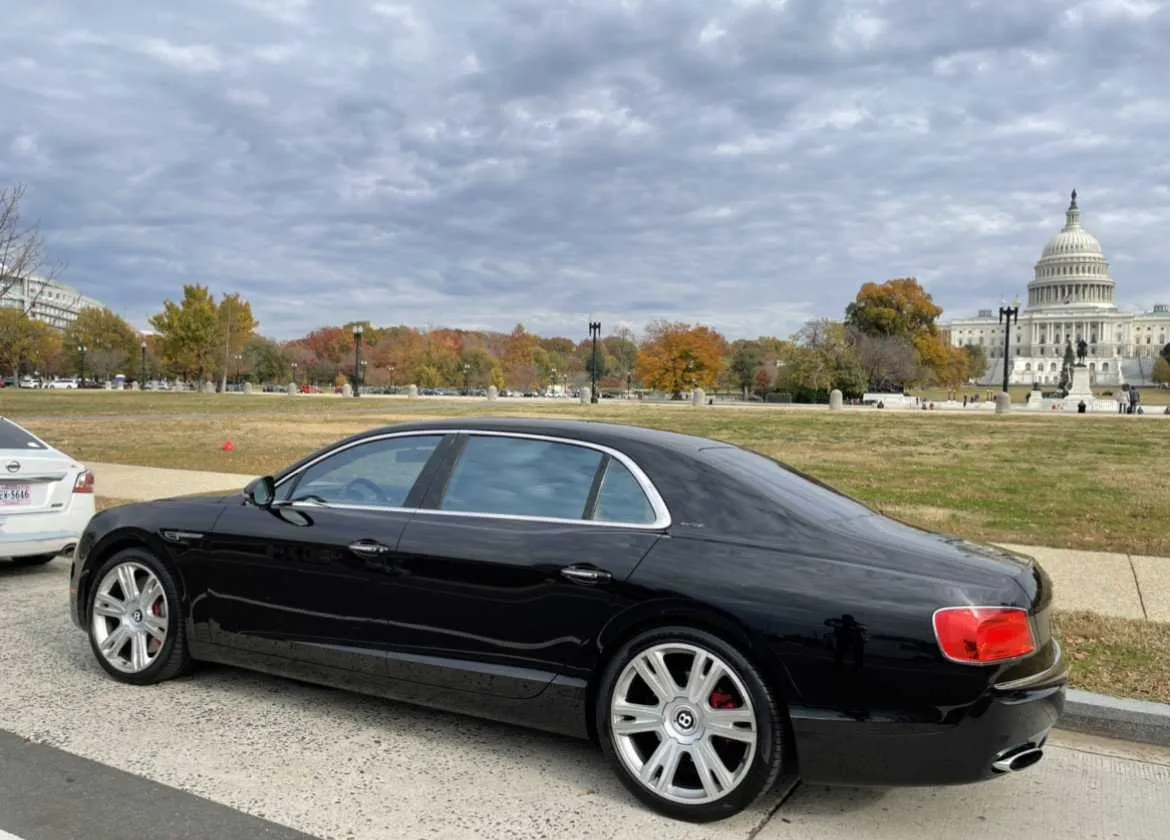 Black Bentley Flying Spur for wedding car rental
