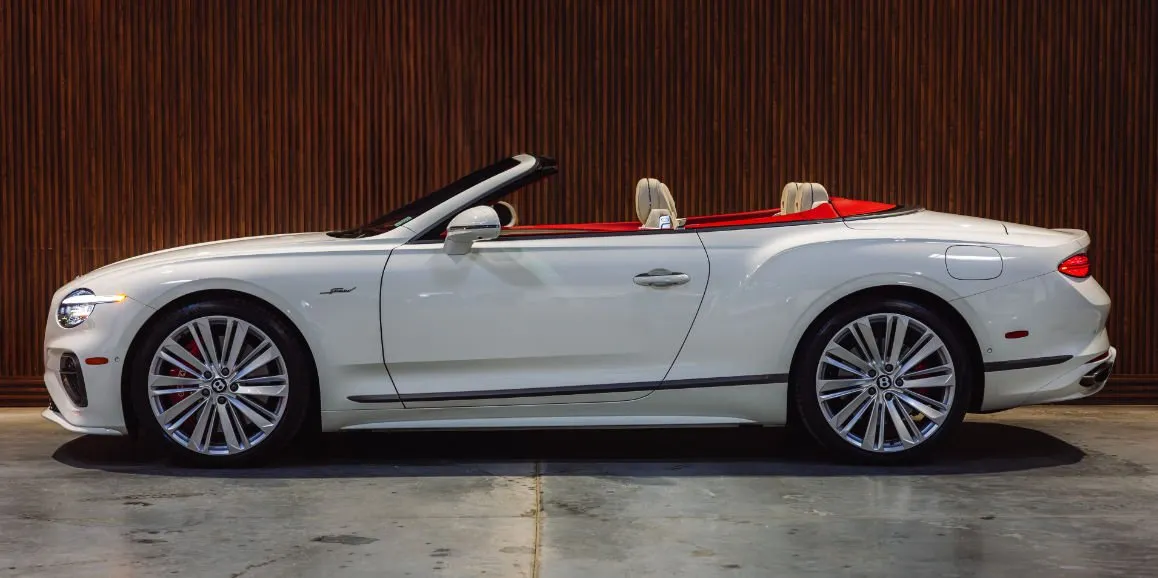 White Bentley GTC Speed exterior with convertible roof, photo 3 for exotic and luxury car rental in Toms River, NJ