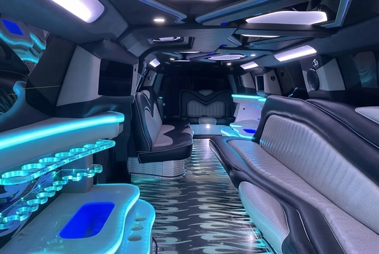 The white Cadillac Escalade, ready to rent