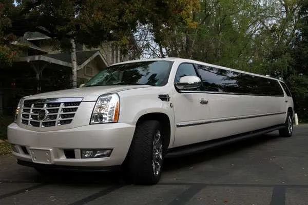 White Cadillac Escalade Limo for limo rental in Hacienda Heights, CA