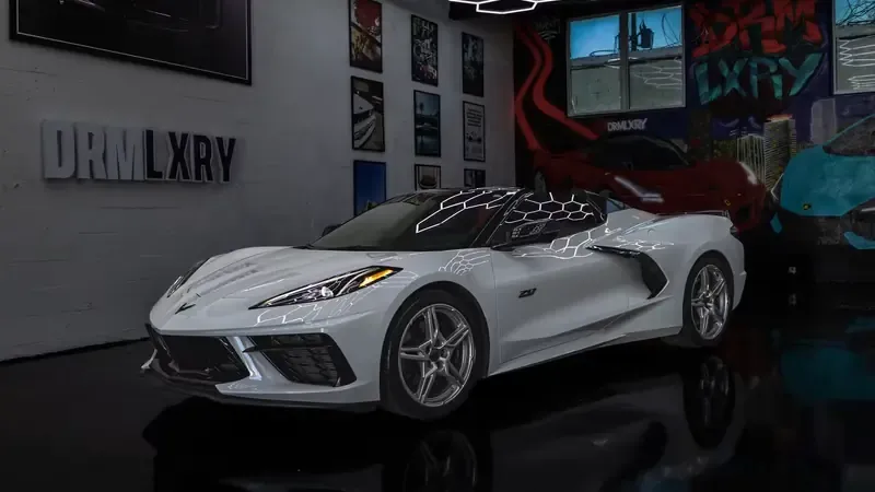 Chevrolet Corvette Stingray Convertible — White for sports car rental