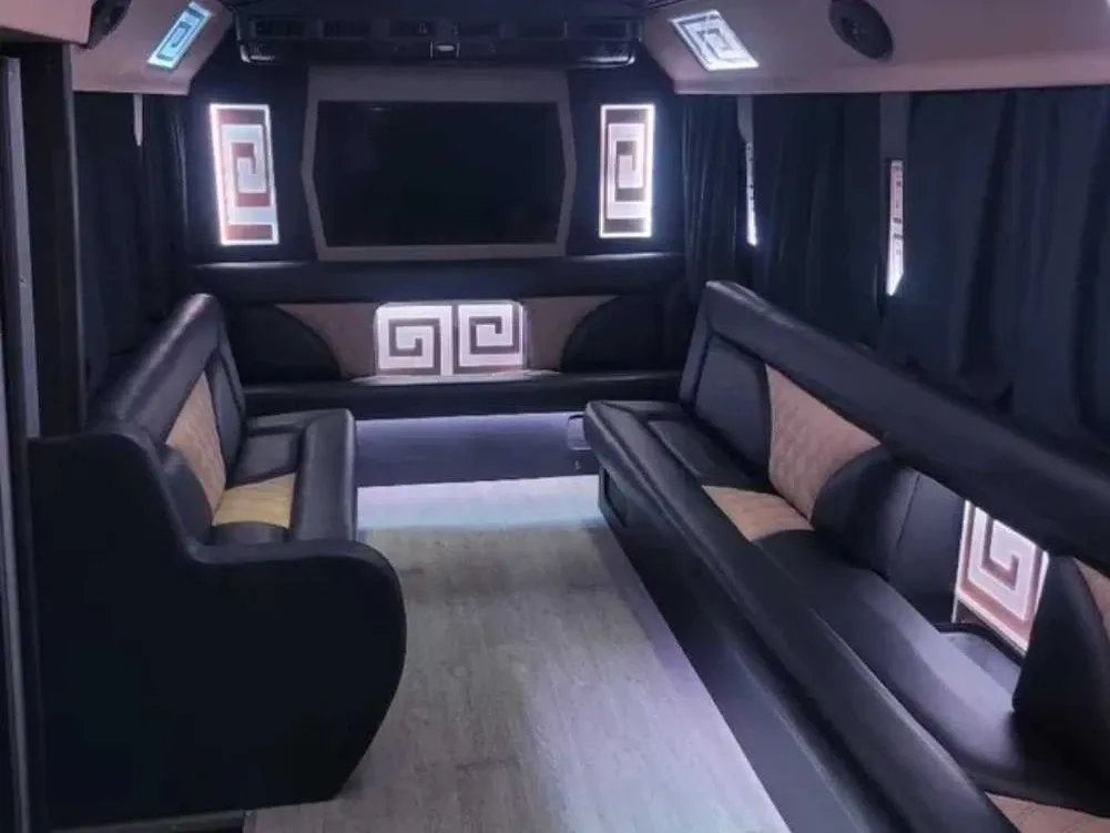 The black CNG Party Bus, ready to rent