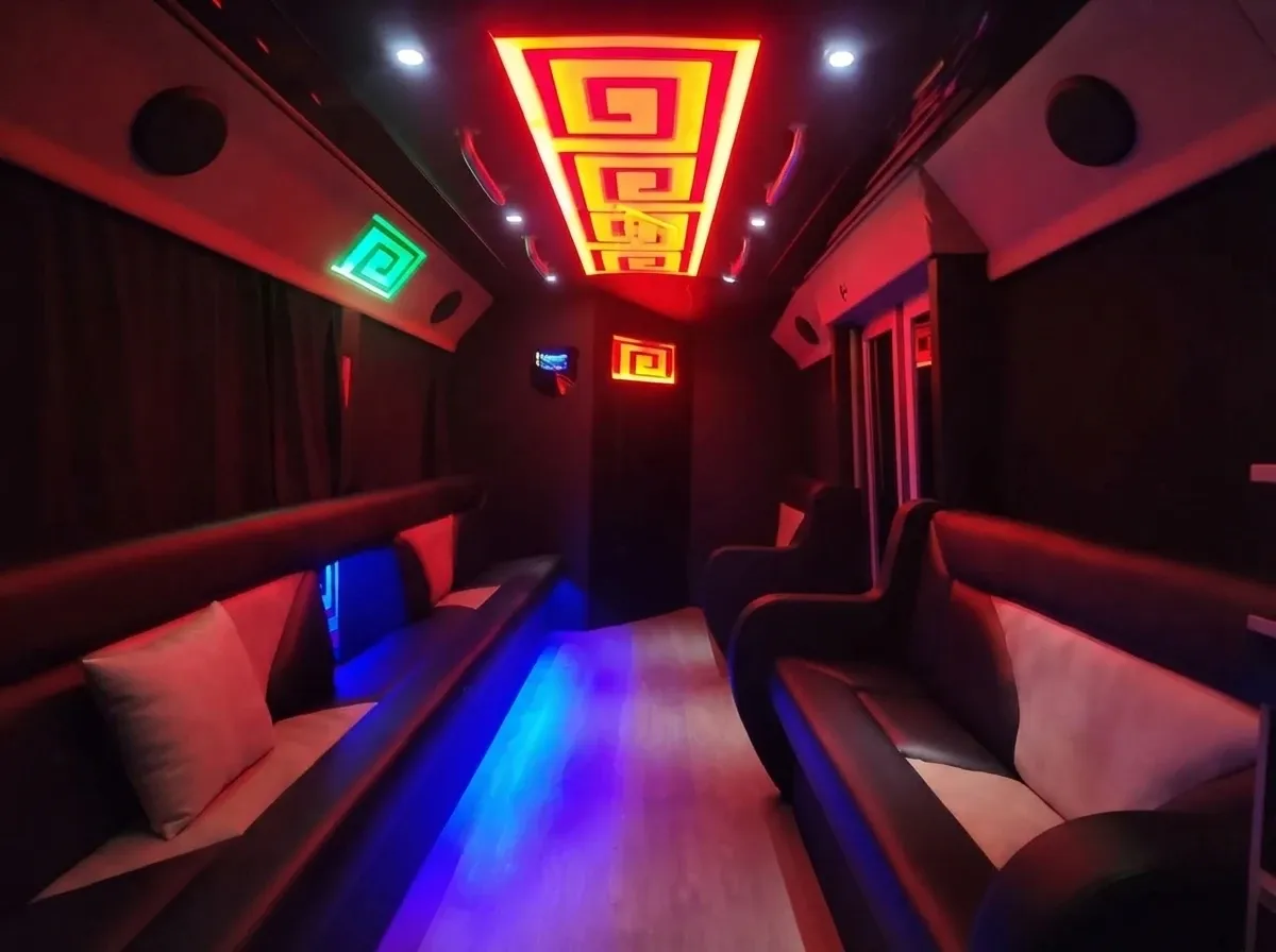 The black CNG Party Bus, shot 2