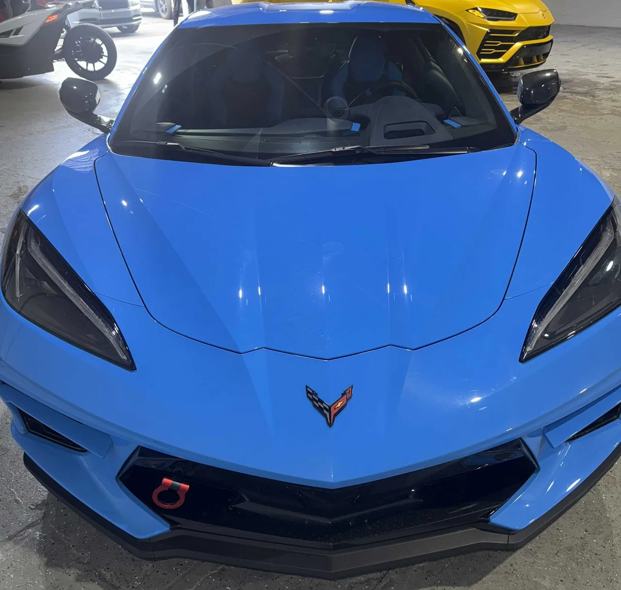 Blue Chevrolet Corvette for sports car rental in Southfield, MI