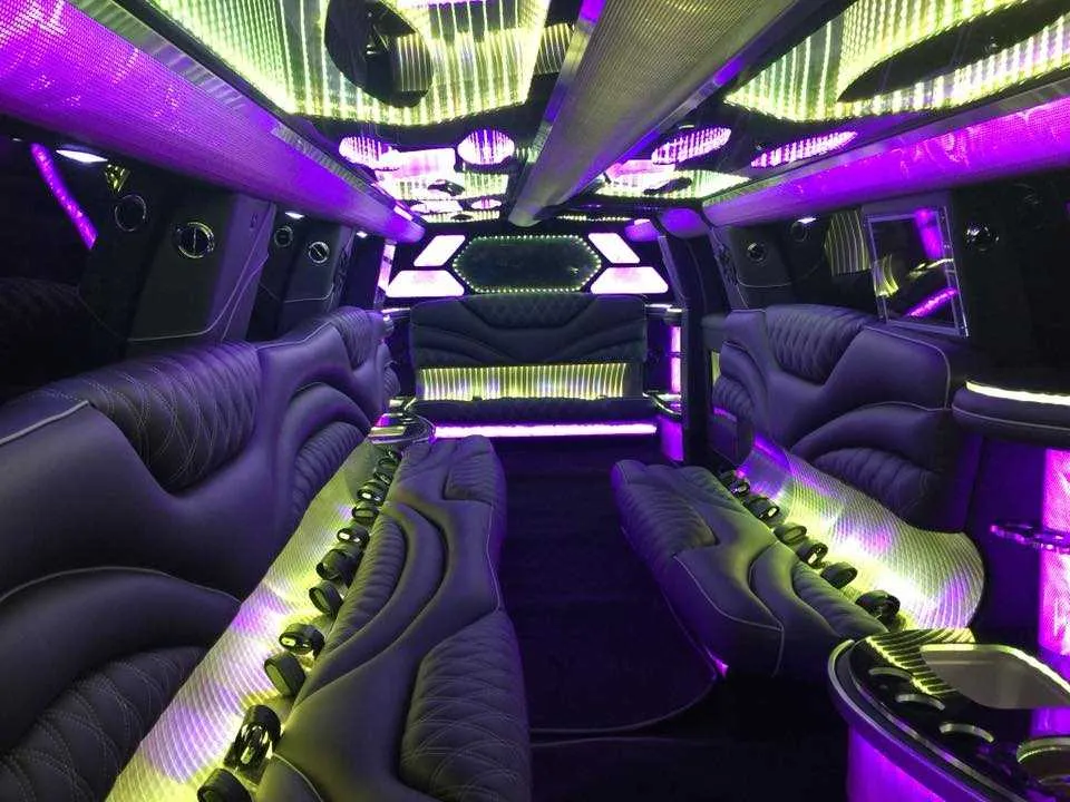 Escalade Limo interior for limo rental in Paris, TX