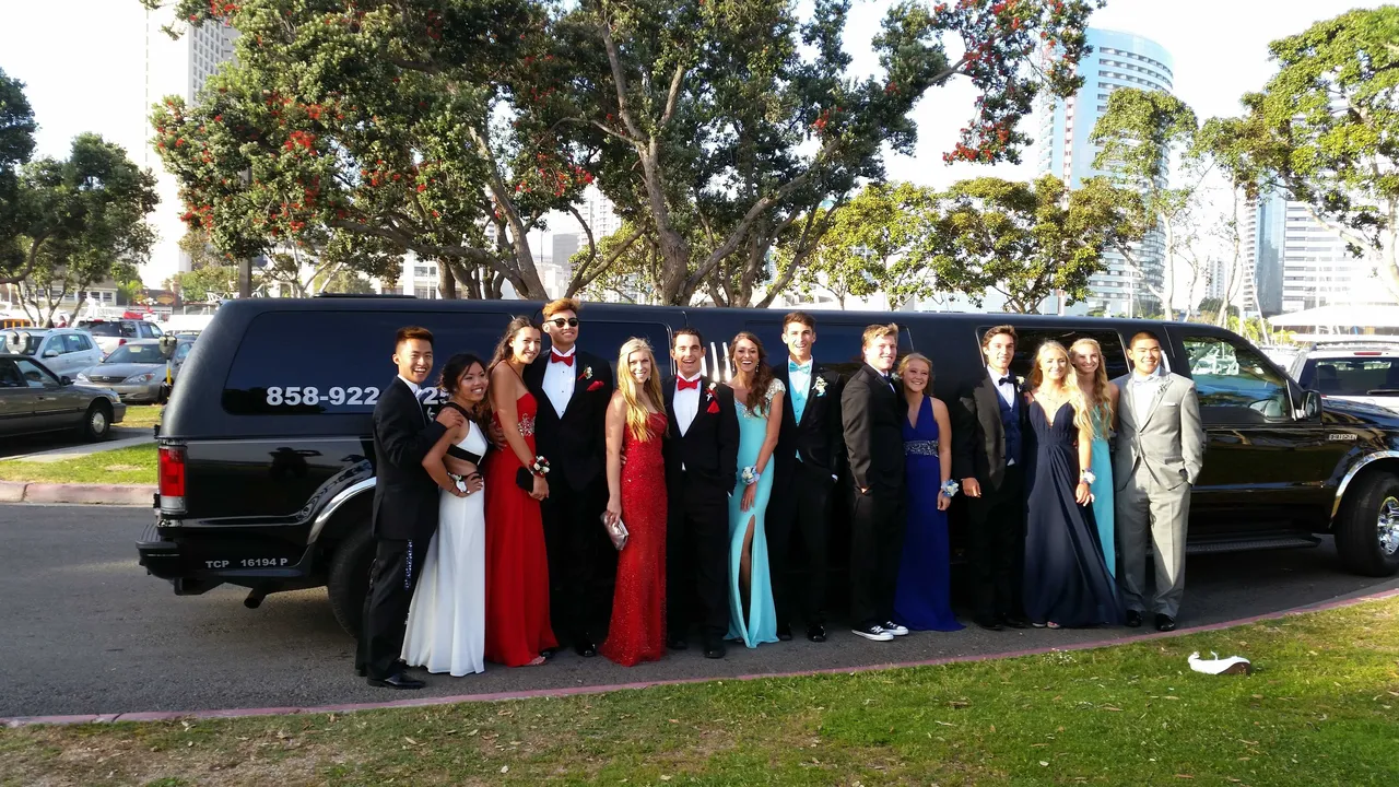 Black Excursion Limousine exterior for limo rental in Walnut, CA