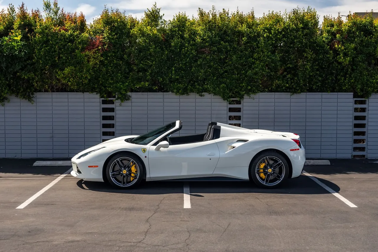 The white Ferrari 488 Spider, shot 8