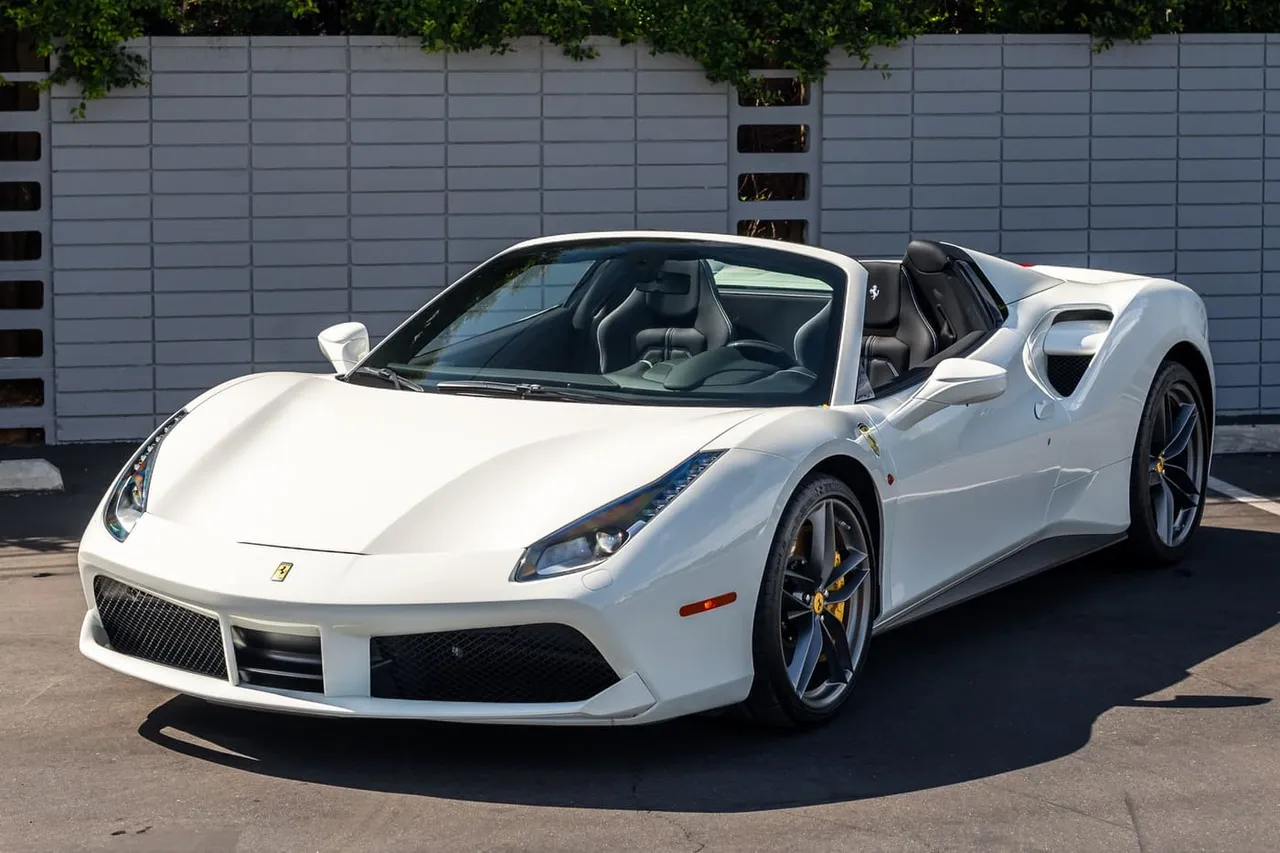 The white Ferrari 488 Spider, shot 3