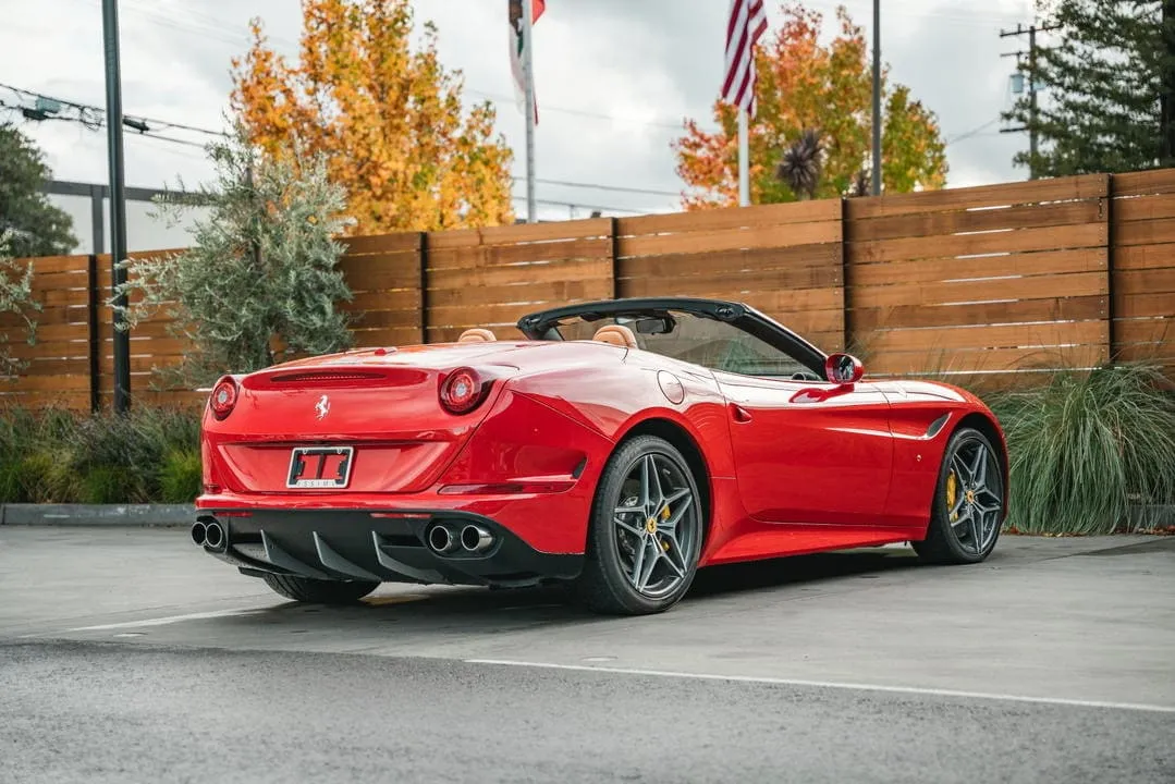 The red Ferrari California T, shot 4