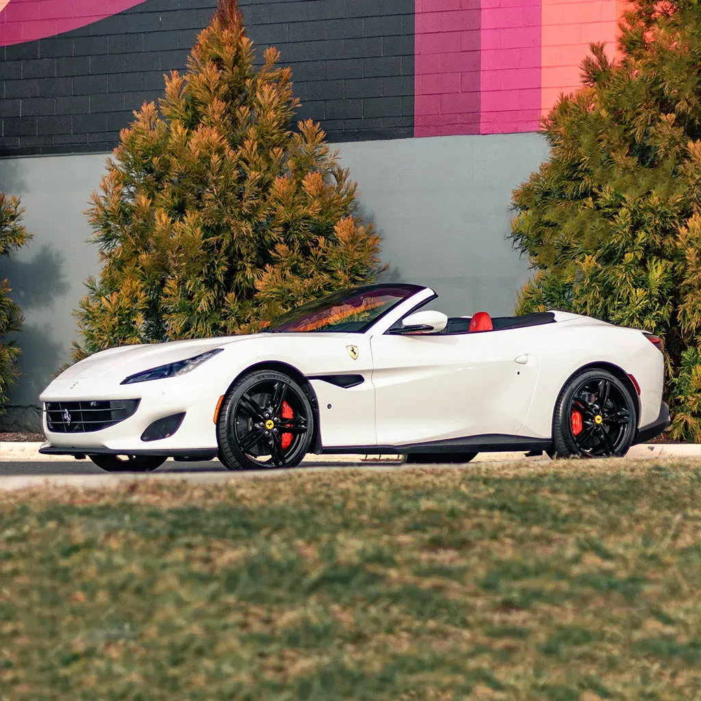 White Ferrari Portofino Bianco Avus, photo 7 for sports car rental