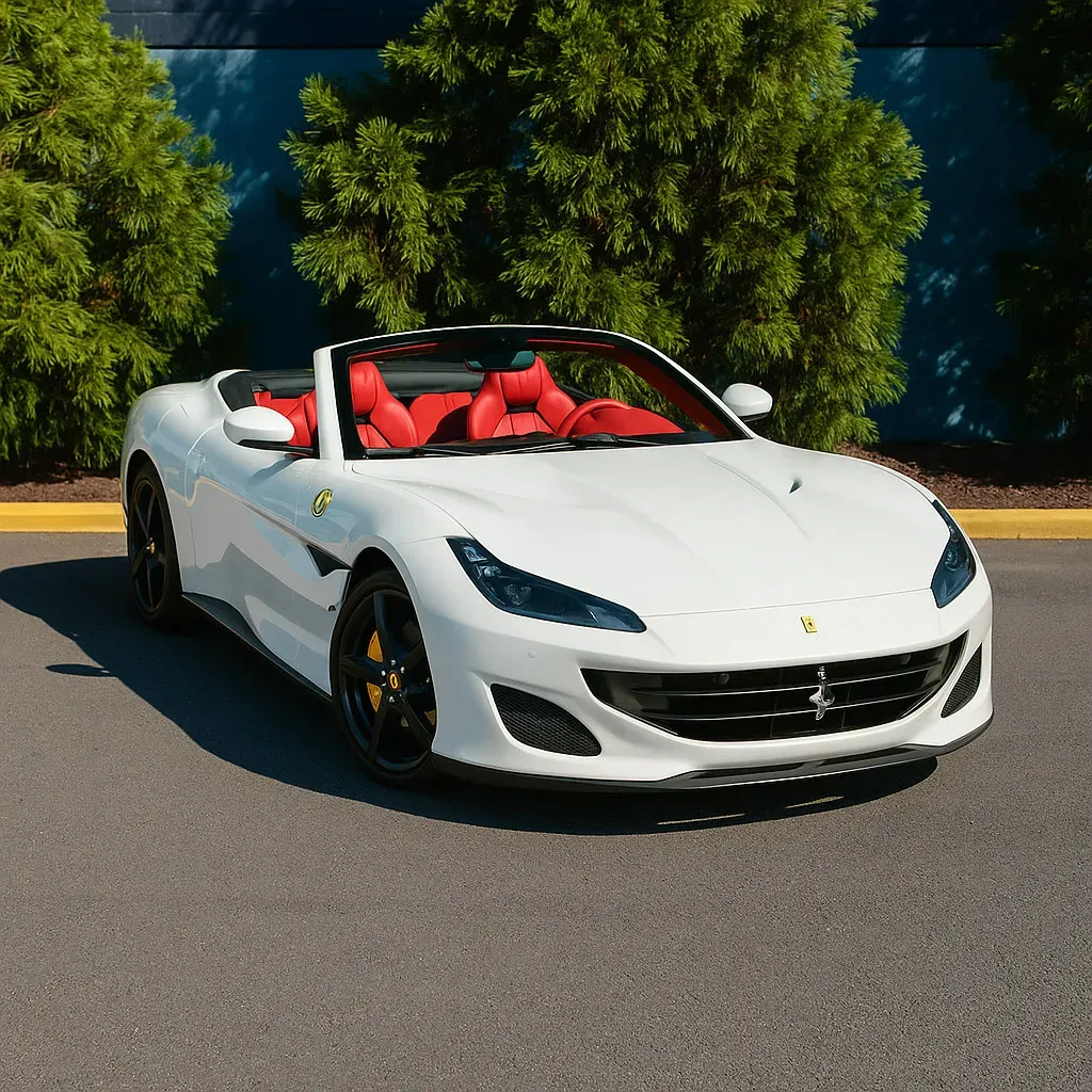 White Ferrari Portofino Bianco Avus for sports car rental