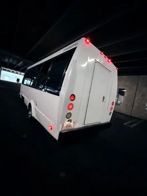 White Ford E-450 Series Party Bus exterior, photo 11 for party bus rental