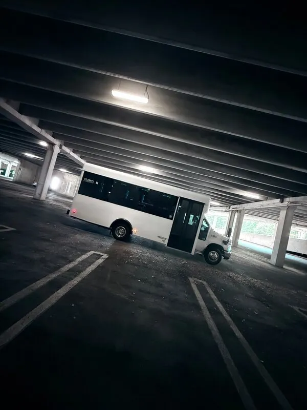 White Ford E-450 Series Party Bus exterior, photo 6 for party bus rental in North Attleboro, MA