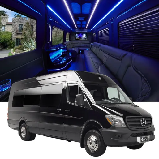 The Grech Mercedes-Benz Sprinter Limousine, ready to rent
