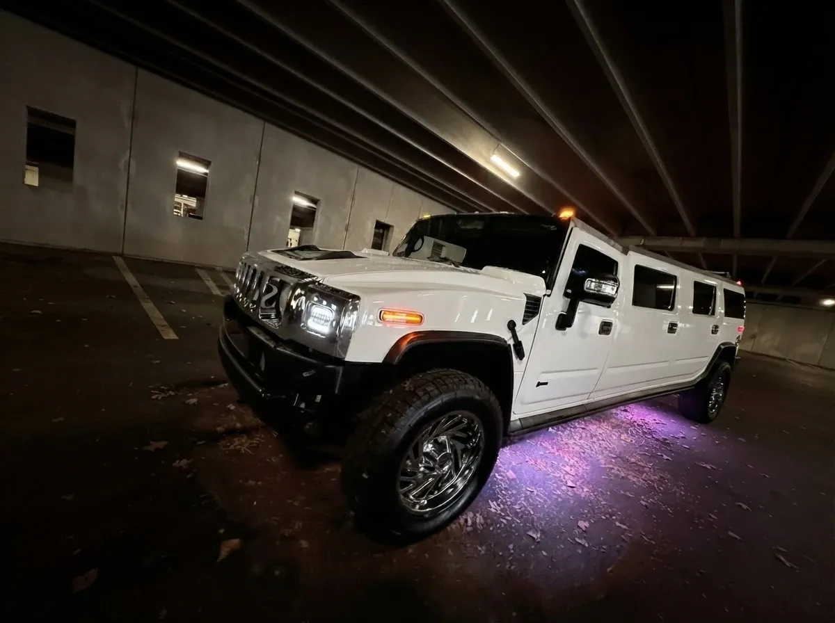 The white H2 Hummer, shot 8