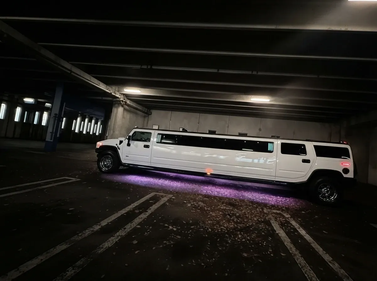 The white H2 Hummer, shot 3