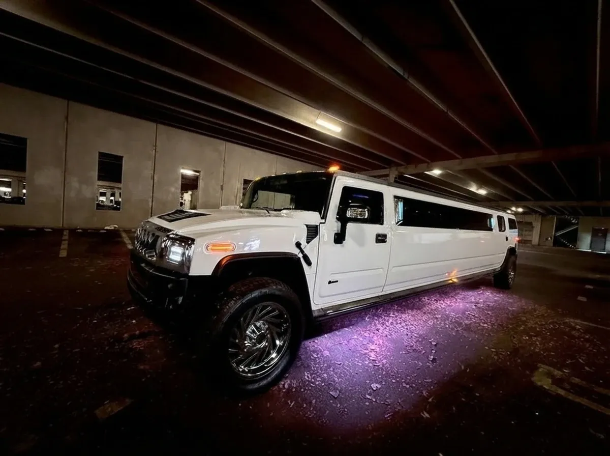The white H2 Hummer, shot 12