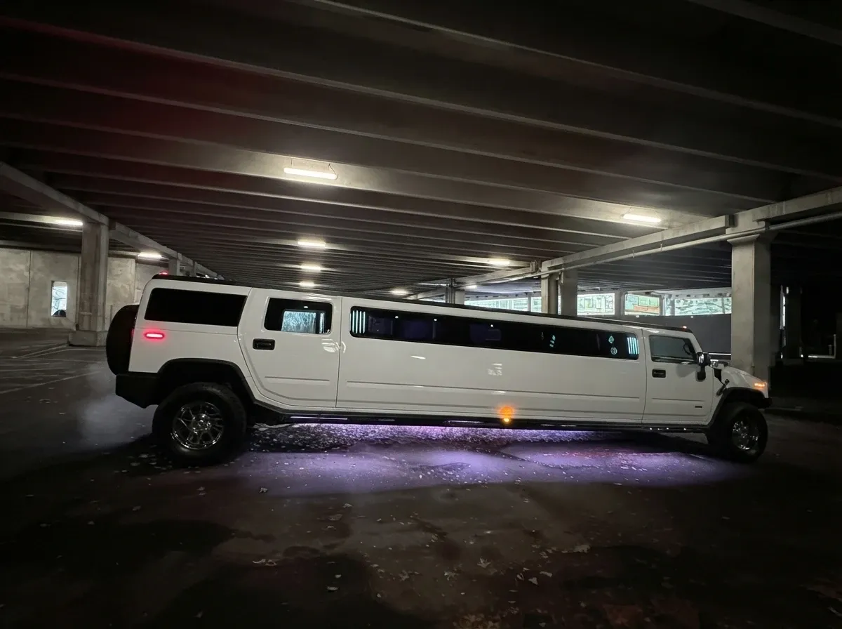 The white H2 Hummer, shot 4