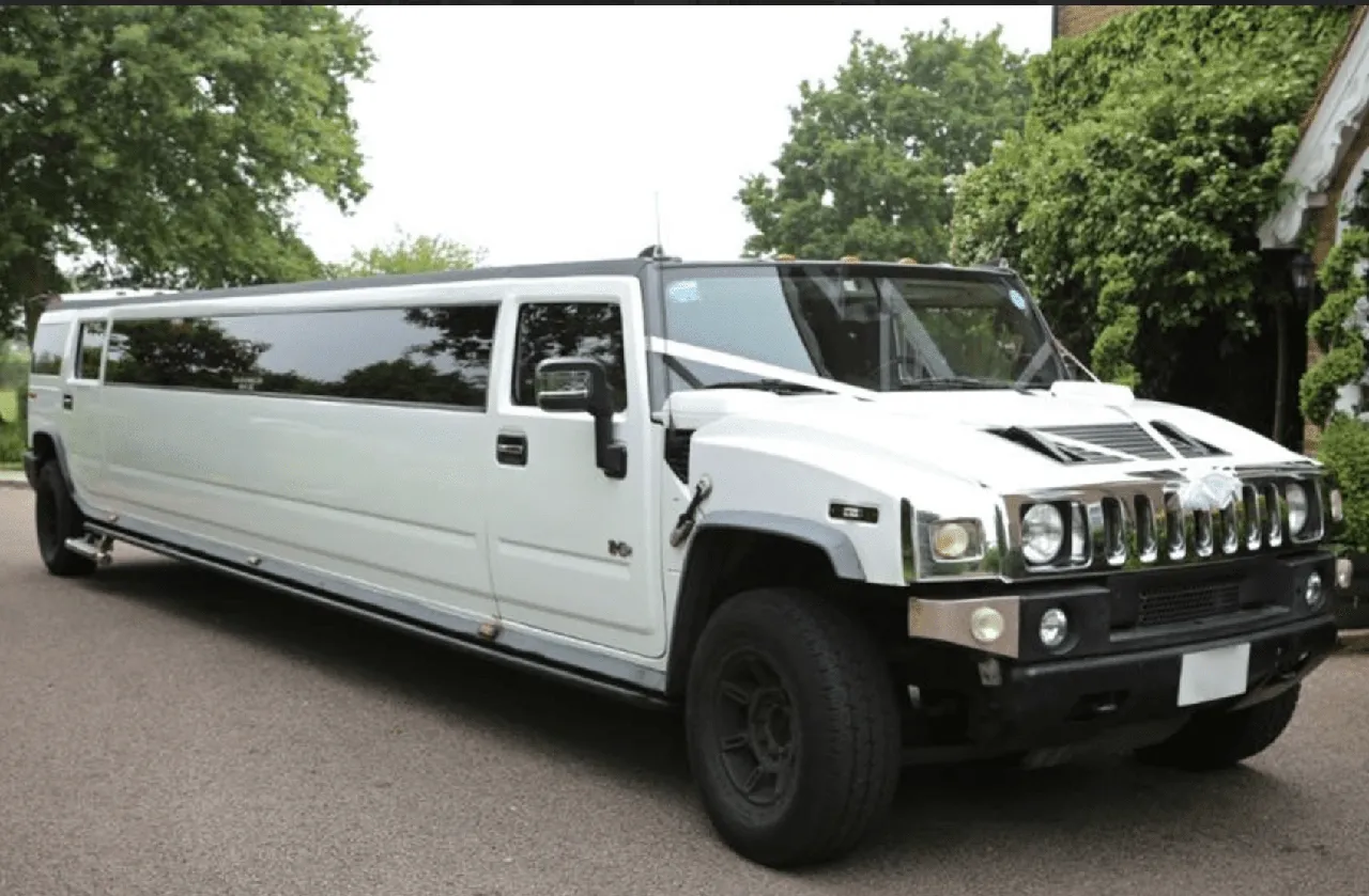 White Hummer Limo for limo rental in Hidden Valley Lake, CA
