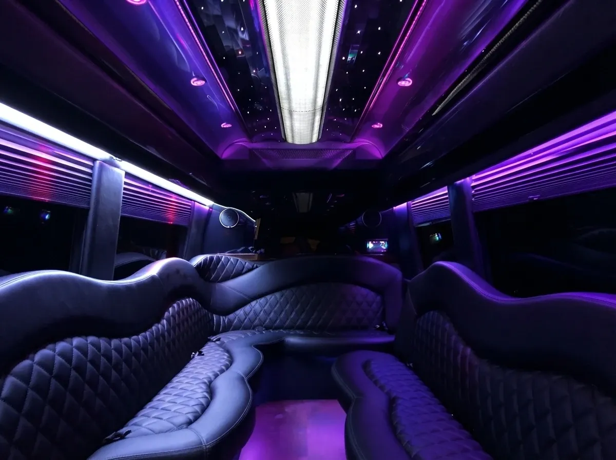 The black Hummer Limousine, ready to rent