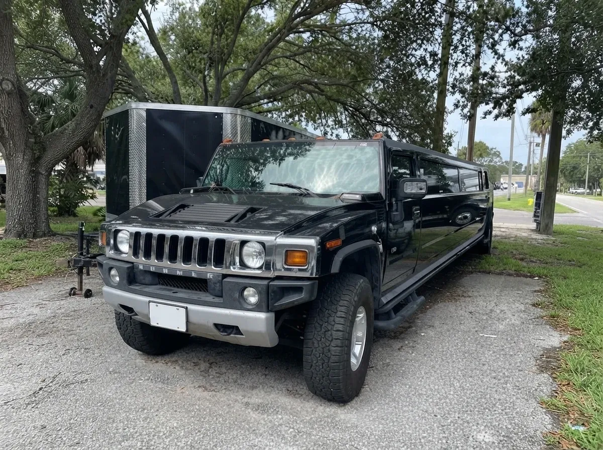 The black Hummer Limousine, shot 6