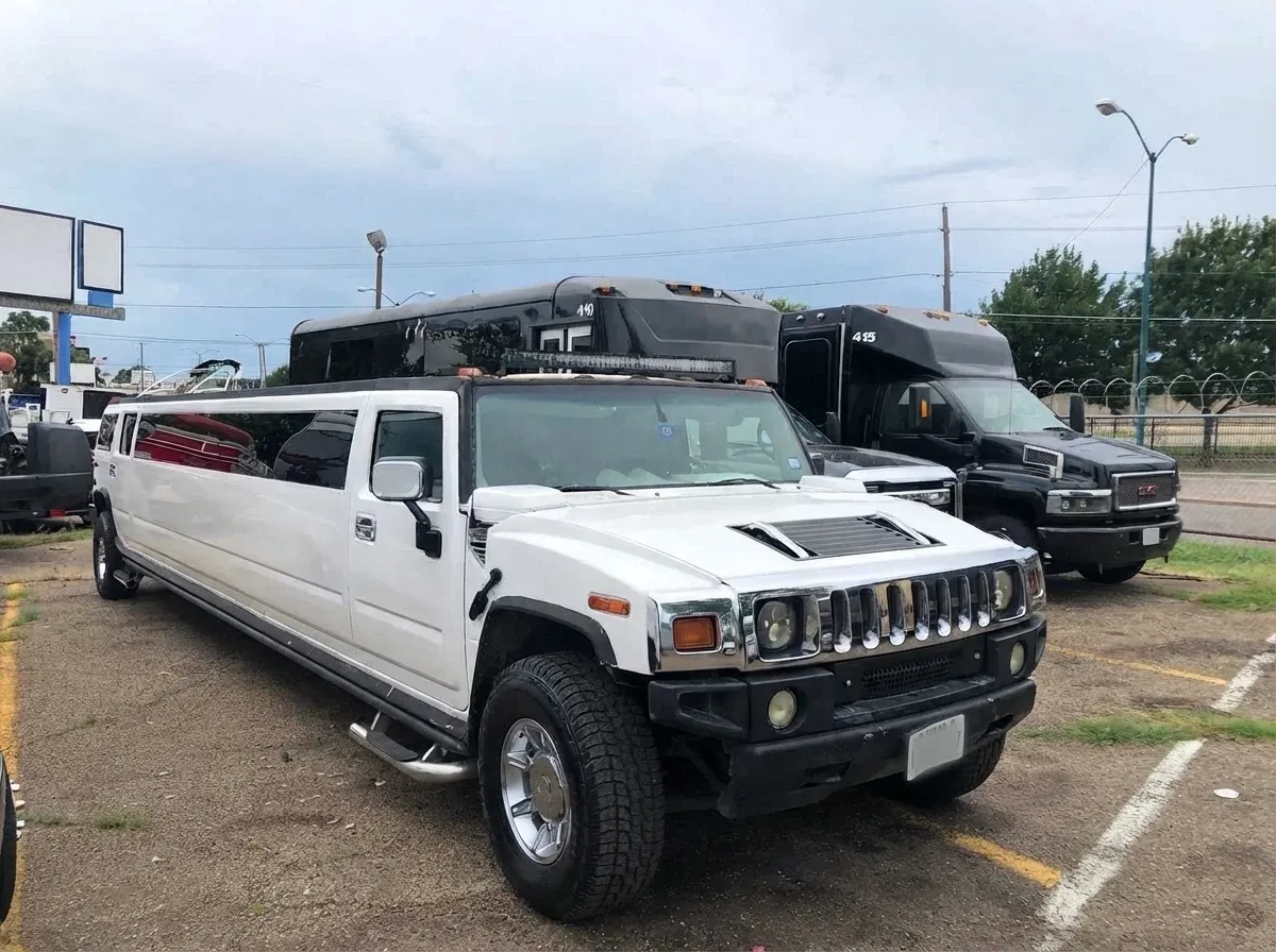 The pink Hummer Limousine, ready to rent