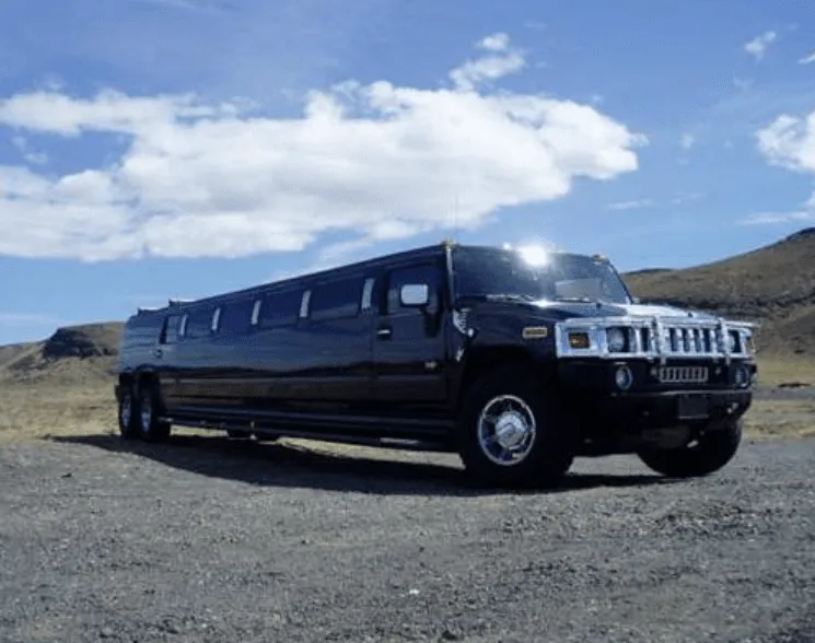 Black Hummer Limousine exterior, photo 2 for limo rental in Paris, TX