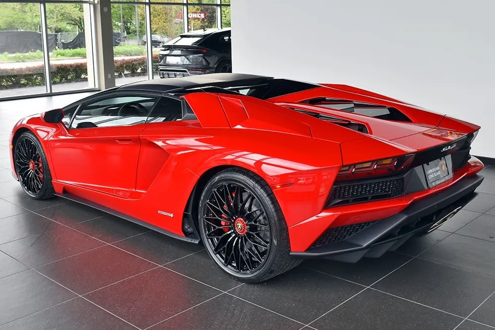 The red Lamborghini Aventador S, shot 3