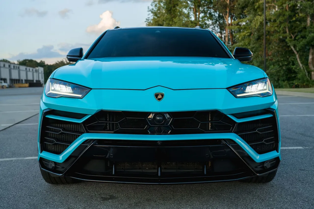 The blue Lamborghini Urus, shot 3
