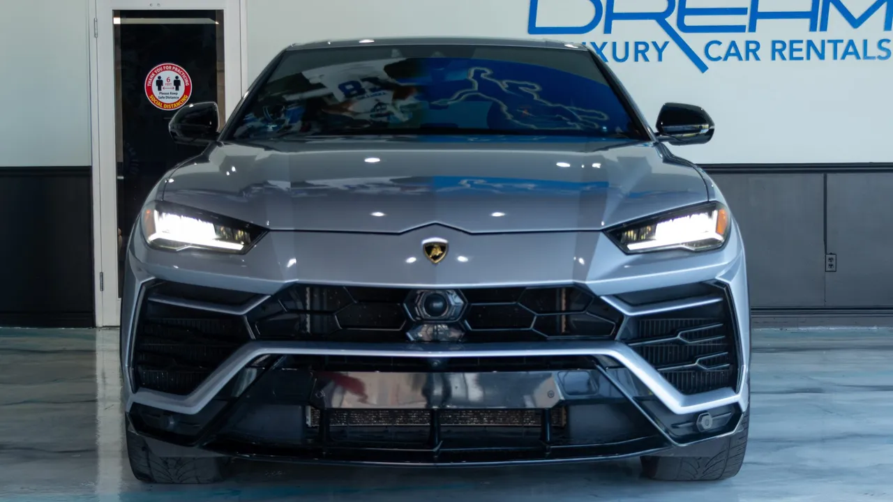 Grey Lamborghini Urus Special Edition for wedding car rental in Southfield, MI