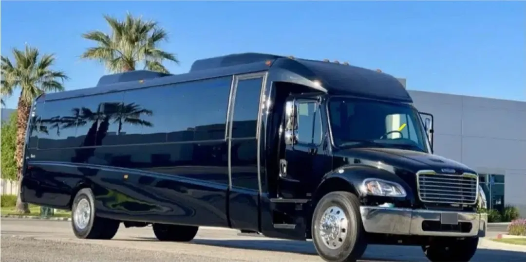 The Limousine Party Bus, ready to rent