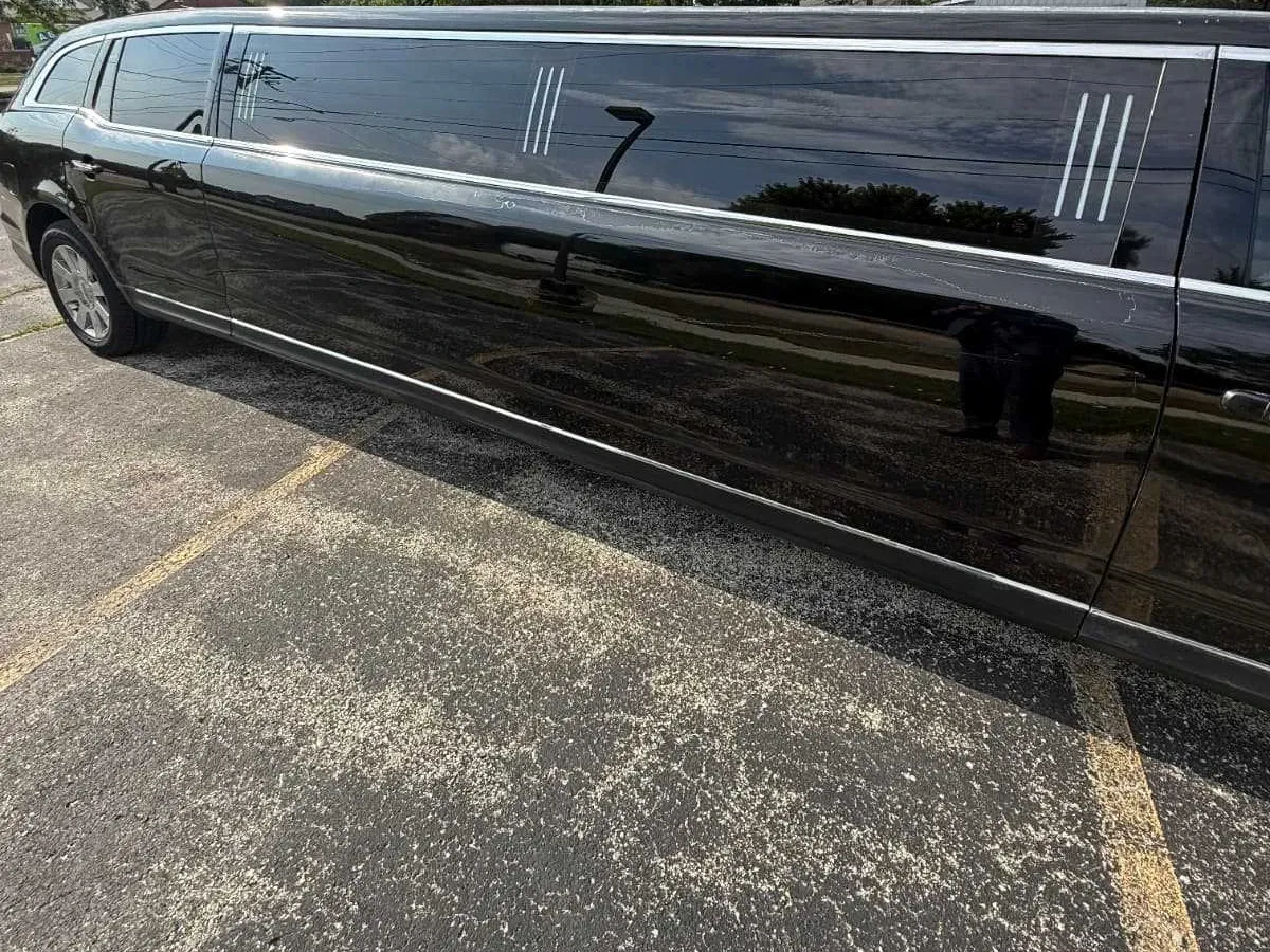 The black Lincoln MKT Limousine, ready to rent
