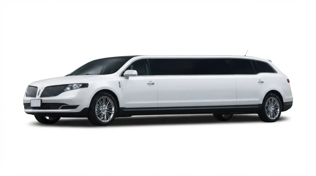 The white Lincoln MKT Limousine, ready to rent